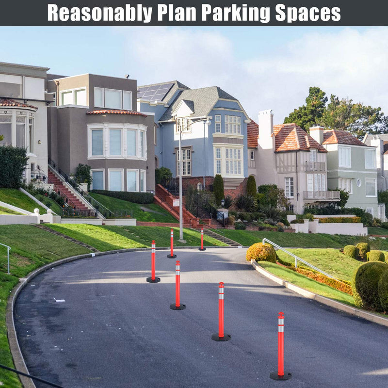 Load image into Gallery viewer, 45" Delineator Post Cone, 6 Pack Traffic Cone Safety Barrier with 4" Reflective Collars - GoplusUS