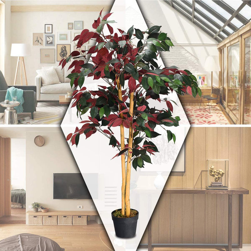 Load image into Gallery viewer, 4FT Fake Tree Artificial Greenery Plants in Nursery Pot Decorative Trees - GoplusUS