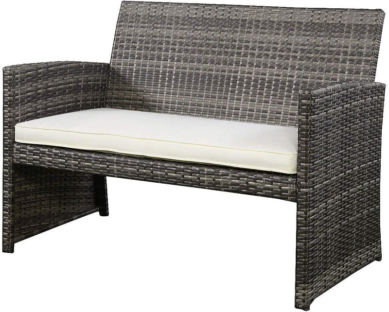 Load image into Gallery viewer, 4-Piece Wicker Patio Furniture Set for Outdoor Garden Lawn Pool Backyard (Mix Gray) - GoplusUS