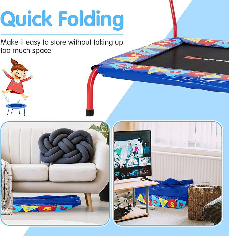 Load image into Gallery viewer, 36" Square Toddler Trampoline, 330LBS Load Mini Kids Trampoline - GoplusUS