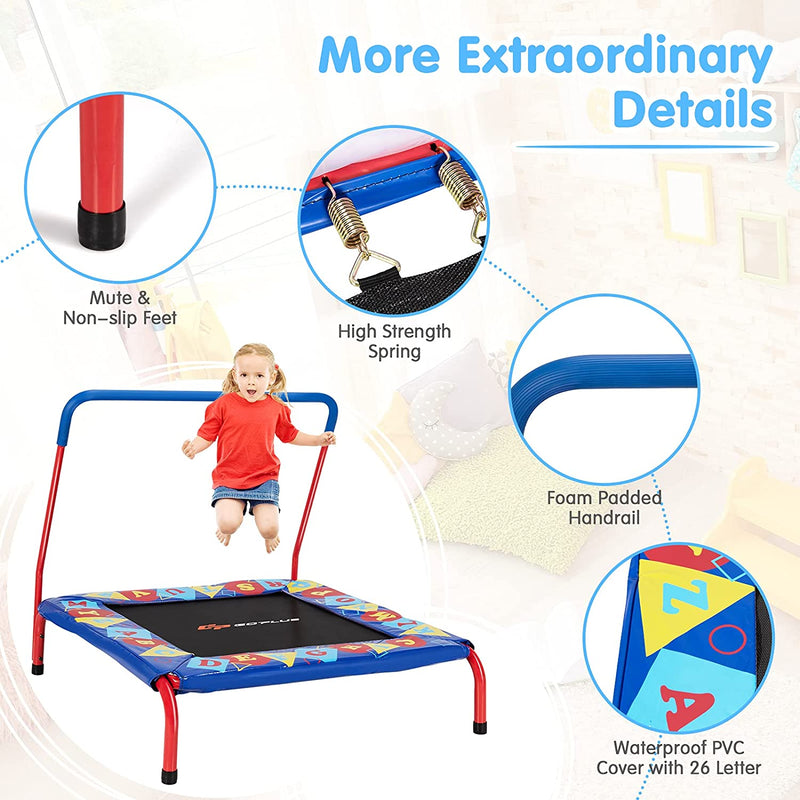 Load image into Gallery viewer, 36" Square Toddler Trampoline, 330LBS Load Mini Kids Trampoline - GoplusUS
