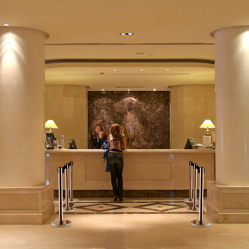 Load image into Gallery viewer, 6Pcs Stanchion Post Crowd Control Barrier Stainless Steel Stanchions - GoplusUS