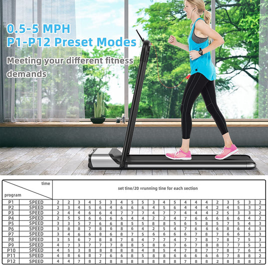 Ultra-Thin Electric Folding Treadmill, Installation-Free Design - Goplus