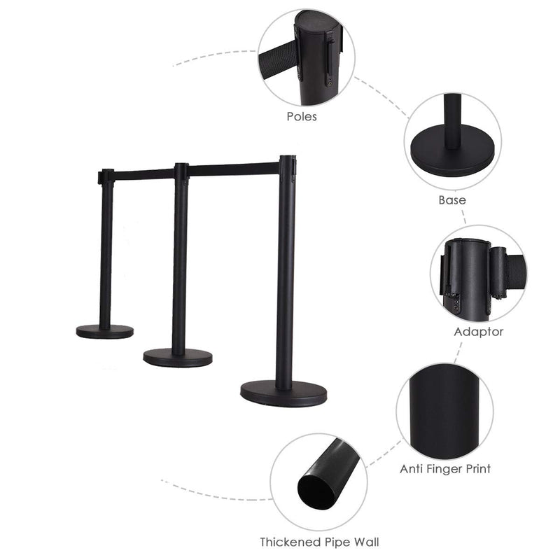 Load image into Gallery viewer, 6Pcs Stanchions, Crowd Control Barriers with 6.5' Retractable Belt - GoplusUS
