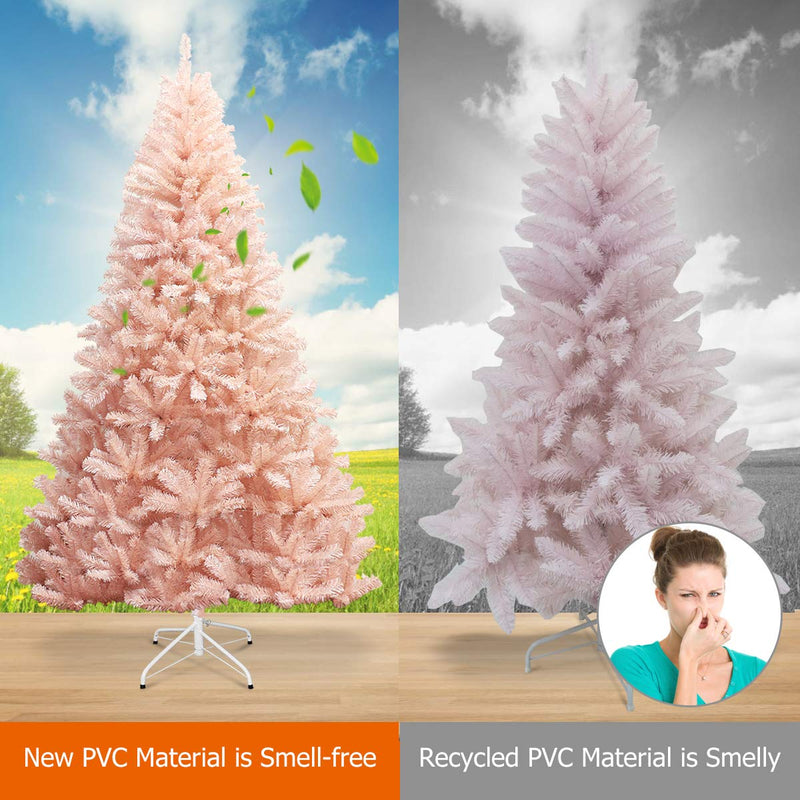 Load image into Gallery viewer, Artificial Pink Christmas Tree, 6ft/7ft Premium Unlit Hinged Spruce Full Tree - GoplusUS