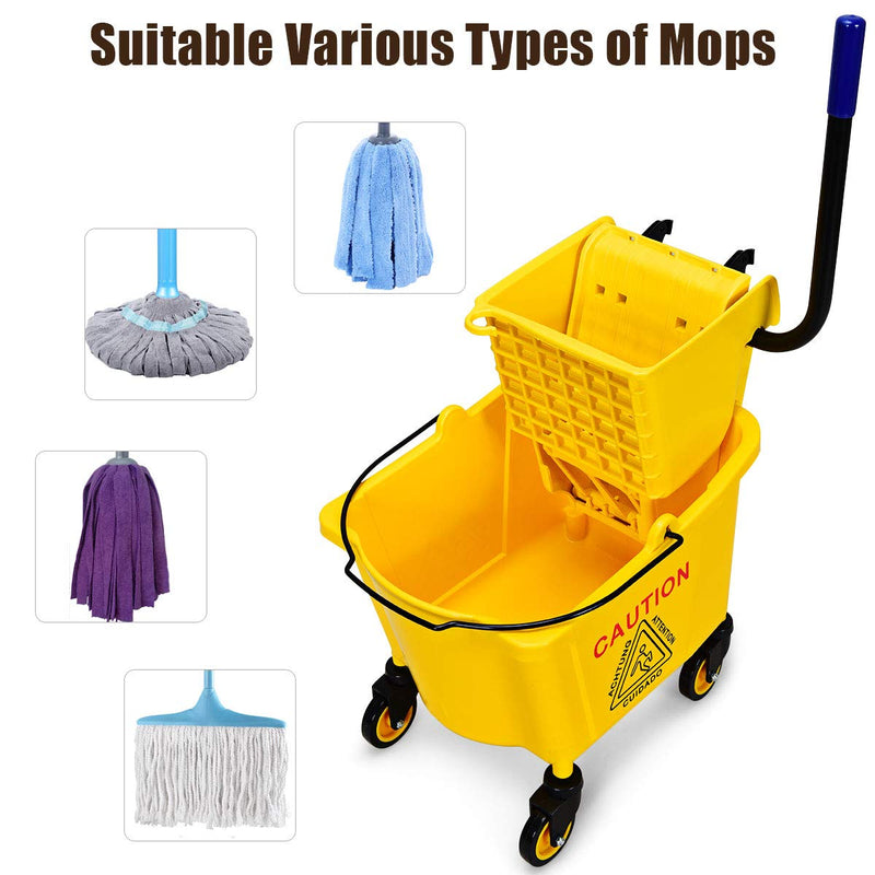 Load image into Gallery viewer, Commercial Mop Bucket with Wringer, Household Portable Mop Bucket - GoplusUS