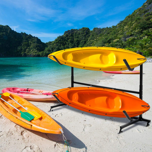 Goplus Freestanding Kayak Rack, Deluxe Heavy Duty Dual Kayak Storage Rack, Max Load 175 Lbs - GoplusUS