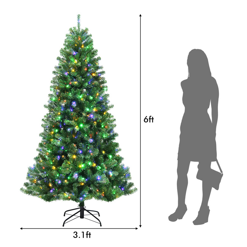 Load image into Gallery viewer, Goplus Christmas Tree, Hinged Remote Control Artificial Xmas Tree, Residential and Commercial Decoration for Indoor - GoplusUS