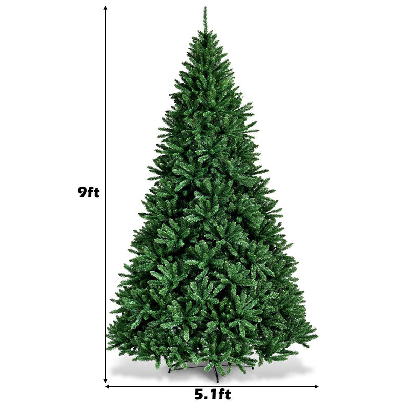 Load image into Gallery viewer, 9ft Artificial Douglas Christmas Tree, Unlit Hinged Pine Tree, with 3594 Branch Tips and Solid Metal Stand - GoplusUS