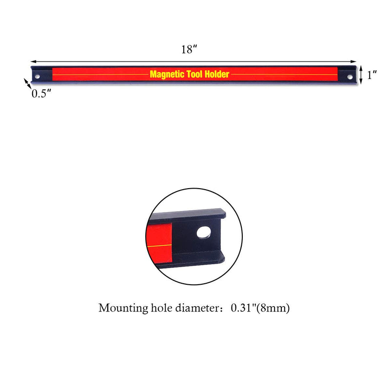 Load image into Gallery viewer, 6PCS 18" Magnetic Tool Holder, Metal Magnet Tool Organizer Bars - GoplusUS