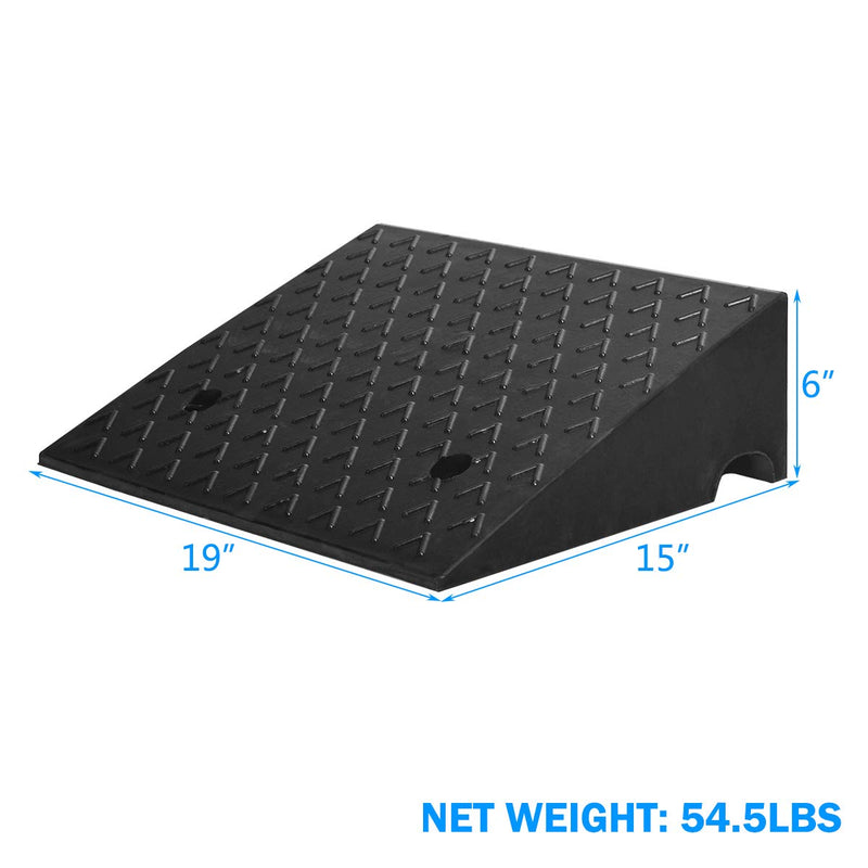 Load image into Gallery viewer, 2PCS Rubber Car Curb Ramps, 6" Rise Portable Lightweight Threshold Ramp Set - GoplusUS