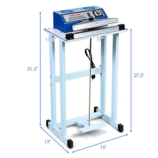 110V 12" Foot Pedal Impulse Sealer with Cutter - GoplusUS