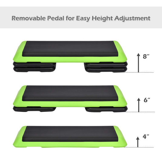 Goplus 43'' Adjustable Fitness Aerobic Step Stepper Platform 4" - 6" - 8" Non-Stick Surface - GoplusUS
