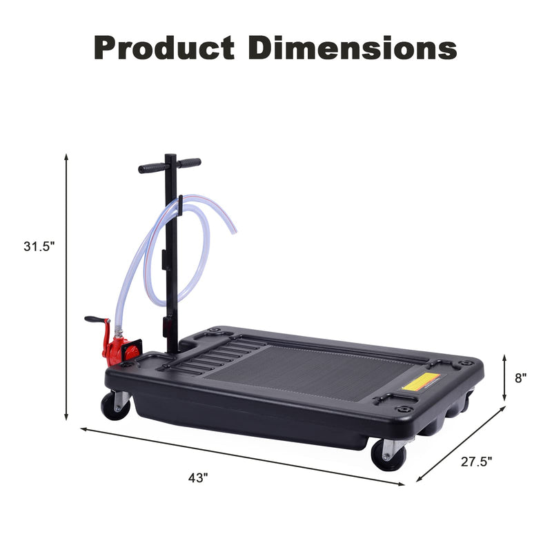 Load image into Gallery viewer, Goplus Portable Oil Drain Pan with Pump 17 Gallon Low Profile Oil Change Pan for Truck Car with 8' Hose - GoplusUS