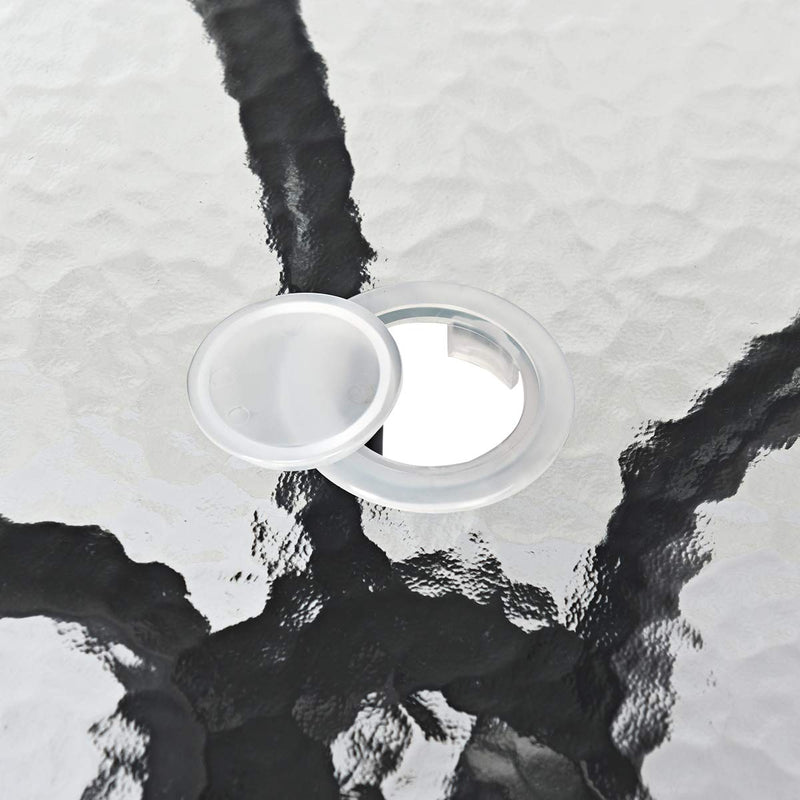 Load image into Gallery viewer, 32" Outdoor Patio Table Round Shape Steel Frame Tempered Glass Top - GoplusUS