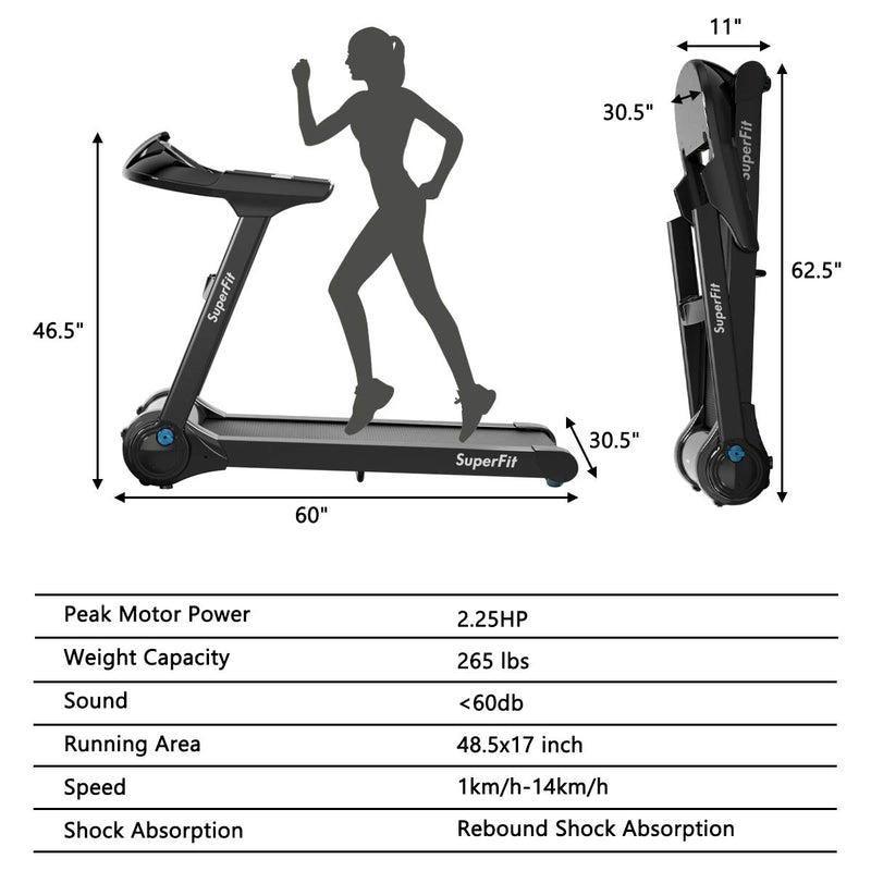 Load image into Gallery viewer, Folding Treadmill, Superfit Electric Portable Treadmill - GoplusUS