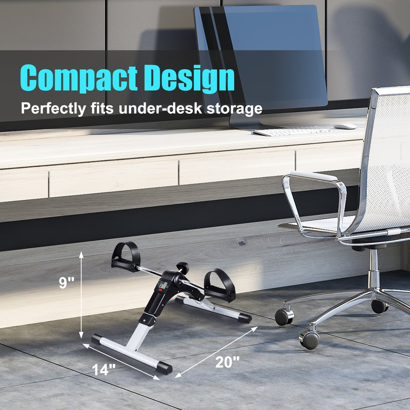 Load image into Gallery viewer, Folding Pedal Exerciser, Adjustable Resistance Mini Exercise Bike - GoplusUS