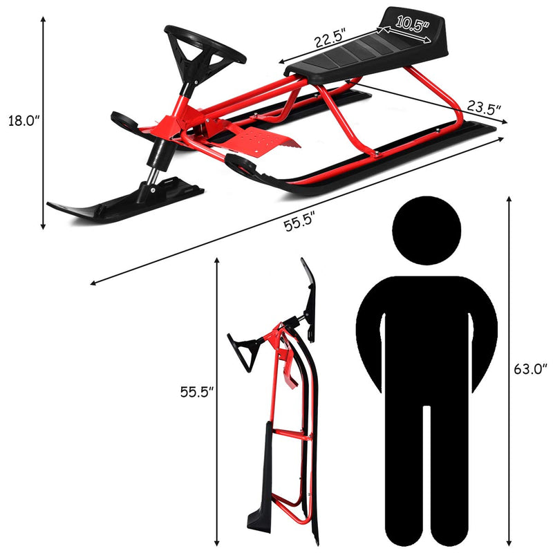 Load image into Gallery viewer, Ski Sled Slider Board with Twin Brakes - Goplus