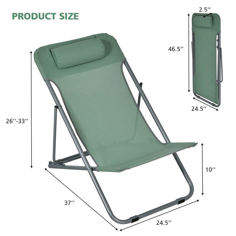 Load image into Gallery viewer, Goplus Beach Sling Chair for Adults, 2 Pcs Portable Folding Camping Chair - GoplusUS