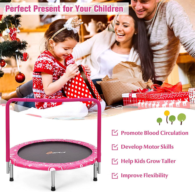 Load image into Gallery viewer, 36Inch Kids Trampoline, Foldable Mini Rebounder with Full Covered Handle and Safety Pad - GoplusUS