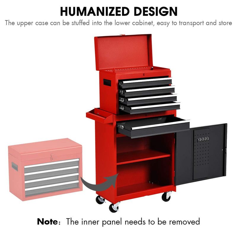 Load image into Gallery viewer, 5-Drawer Rolling Tool Chest, Tool Storage Box - GoplusUS