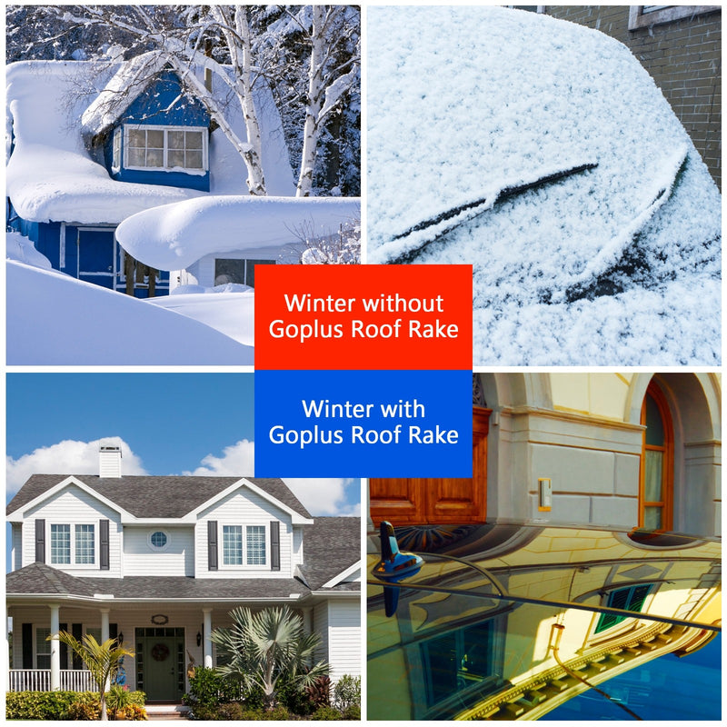 Load image into Gallery viewer, Roof Snow Rake Removal Tool 20 ft with Adjustable Telescoping Handle and Wheels