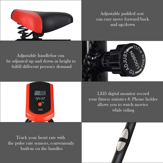 Stationary Bicycle, Indoor Cycling Bike, with Heart Rate Sensors