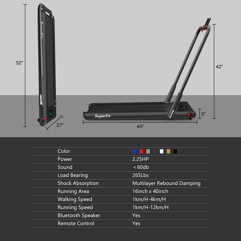 Load image into Gallery viewer, 2 in 1 Folding Treadmill, 2.25HP Under Desk Electric Superfit Treadmill - GoplusUS