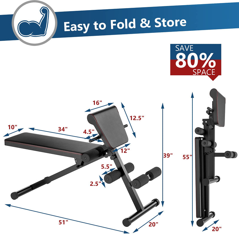 Load image into Gallery viewer, Multifunctional Weight Bench, Foldable Exercise Bench with Adjustable Positions - GoplusUS