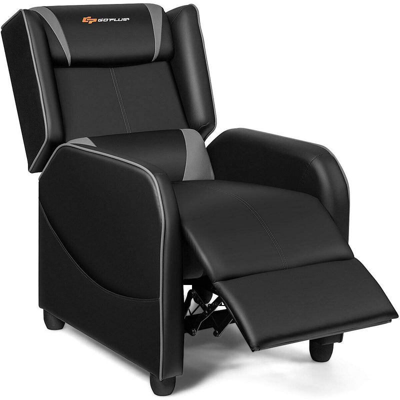 Load image into Gallery viewer, Goplus Massage Gaming Recliner Chair, Racing Style PU Leather Single Recliner Sofa with Footrest - GoplusUS