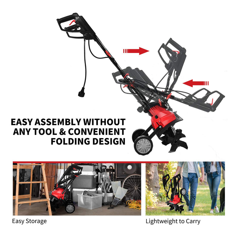 Load image into Gallery viewer, 10 Amp Corded Electric Tiller and Cultivator, 14-Inch Tiller w/ 9" Tilling Depth - GoplusUS