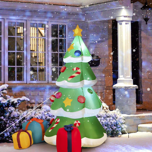 6ft Inflatable Christmas Tree Blow Up Xmas Decoration with 3 Gift Boxes - GoplusUS