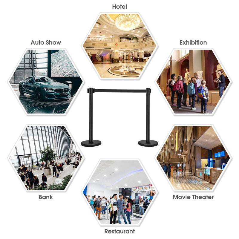 Load image into Gallery viewer, 6Pcs Stanchions, Crowd Control Barriers with 6.5' Retractable Belt - GoplusUS