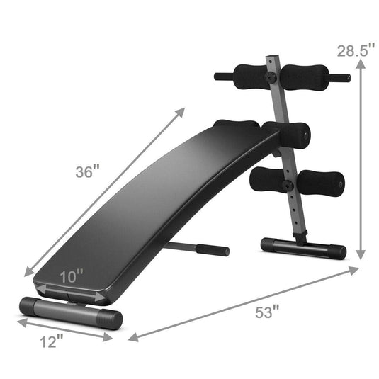 Adjustable Bench Sit up Bench Slant Board Decline Ab Bench Crunch Board - GoplusUS