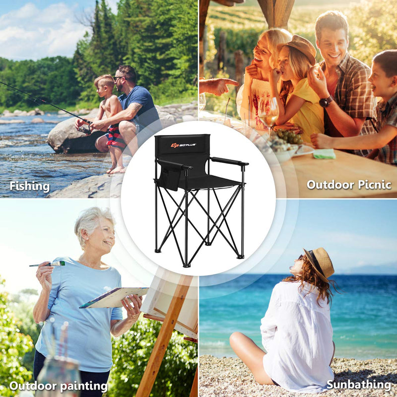 Load image into Gallery viewer, Folding Camping Chair, Outdoor Portable Beach Chair Heightened Design - GoplusUS