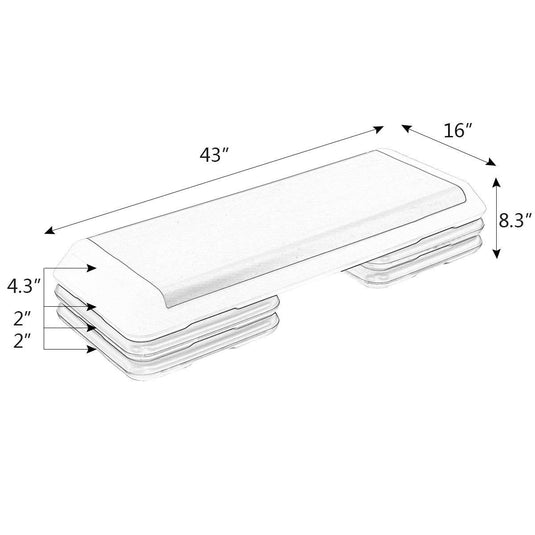 Goplus 43'' Adjustable Fitness Aerobic Step Stepper Platform 4" - 6" - 8" Non-Stick Surface - GoplusUS