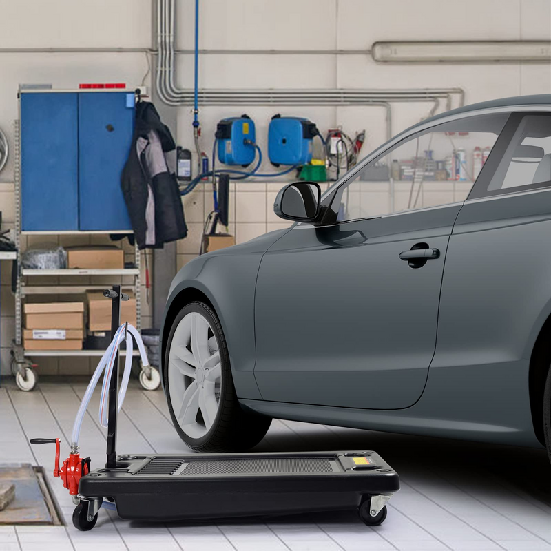 Load image into Gallery viewer, Goplus Portable Oil Drain Pan with Pump 17 Gallon Low Profile Oil Change Pan for Truck Car with 8' Hose - GoplusUS