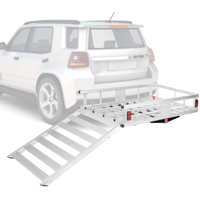 Load image into Gallery viewer, Aluminum Cargo Carrier, 50"x29.5" Hitch Mounted Wheelchair Scooter Mobility Carrier - GoplusUS