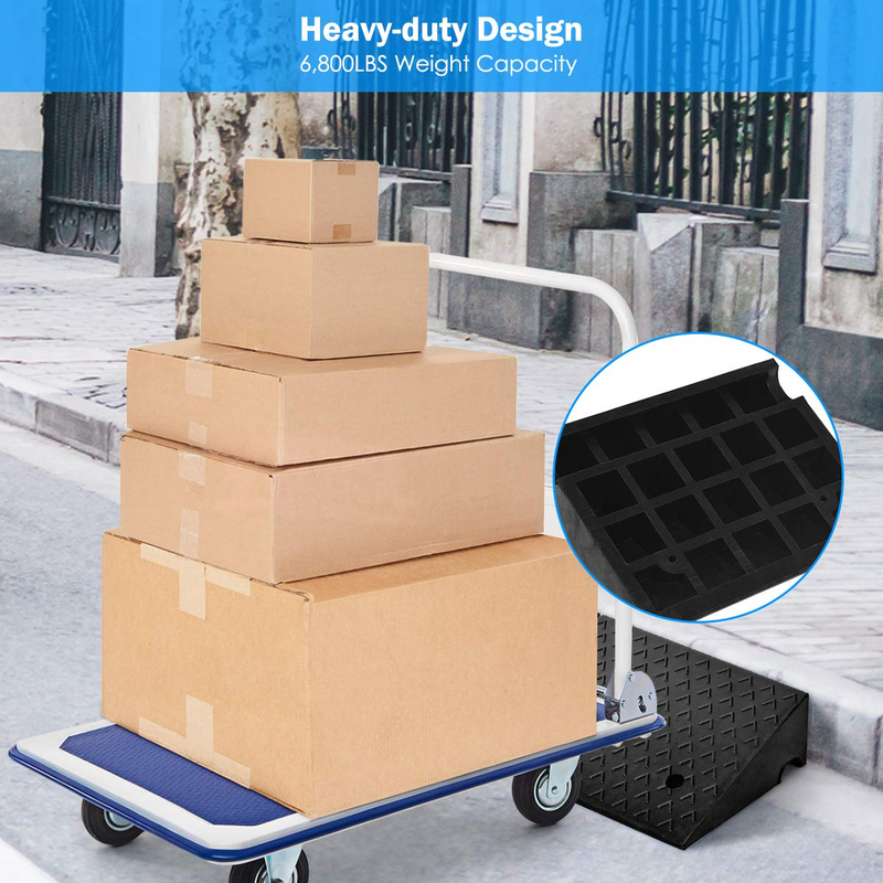 Load image into Gallery viewer, 2PCS Rubber Car Curb Ramps, 6" Rise Portable Lightweight Threshold Ramp Set - GoplusUS