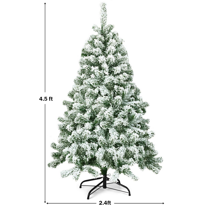 Load image into Gallery viewer, Goplus 4.5FT Snow Flocked Christmas Tree, Artificial Hinged Pine Tree with Premium PVC Needles & Solid Foldable Metal Stand - GoplusUS