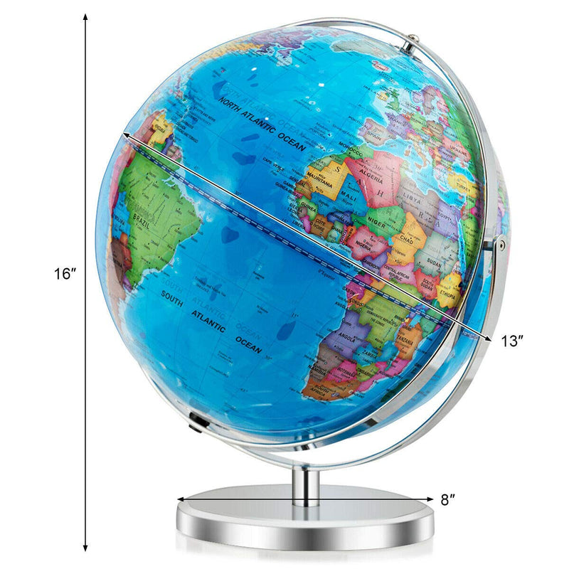 Load image into Gallery viewer, Desktop World Globe, Educational Geographic World Globe with LED Lights - GoplusUS