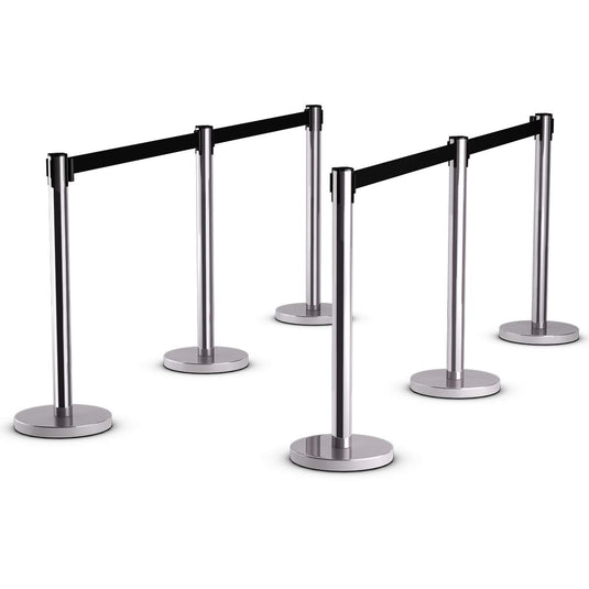 6Pcs Stanchion Post Crowd Control Barrier Stainless Steel Stanchions - GoplusUS