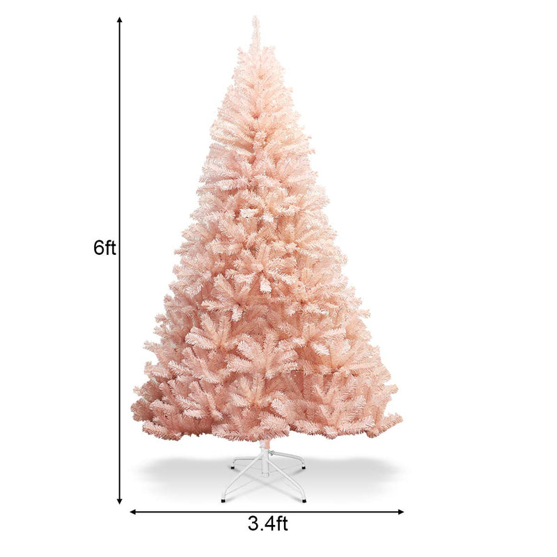 Load image into Gallery viewer, Artificial Pink Christmas Tree, 6ft/7ft Premium Unlit Hinged Spruce Full Tree - GoplusUS