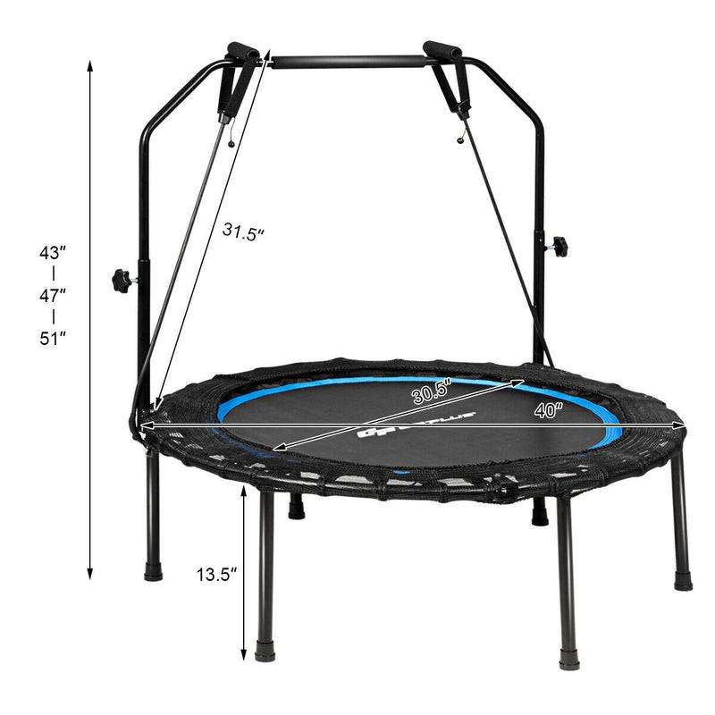 Load image into Gallery viewer, 40'' Folding Fitness Trampoline, Portable Mini Exercise Rebounder - GoplusUS