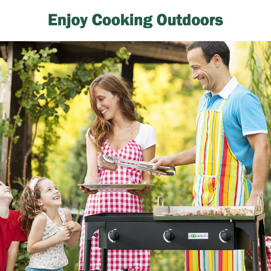 Outdoor Stove Portable Propane Gas Cooker Iron Cast Patio Burner - GoplusUS