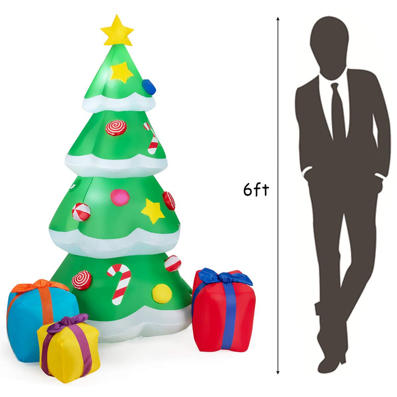 Load image into Gallery viewer, 6ft Inflatable Christmas Tree Blow Up Xmas Decoration with 3 Gift Boxes - GoplusUS