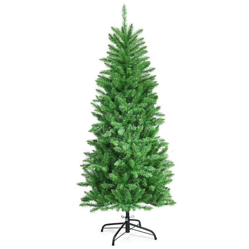 Load image into Gallery viewer, Goplus 5ft Pre-lit Artificial Christmas Tree, Hinged Fir Pencil Christmas Tree with Lights - GoplusUS