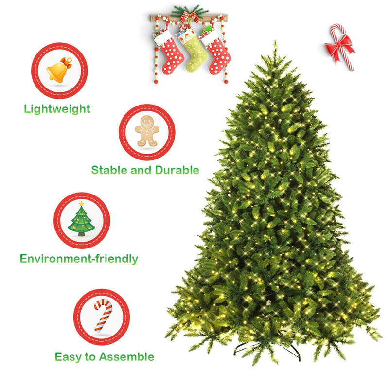 Load image into Gallery viewer, 5ft Prelit Christmas Tree, Premium Hinged Artificial Fir Tree - GoplusUS