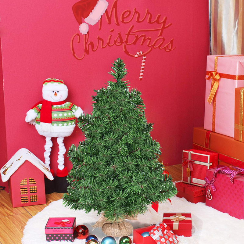 Load image into Gallery viewer, Goplus Christmas Tree Tabletop Artificial PVC Green Spruce Tree in Burlap Base - GoplusUS