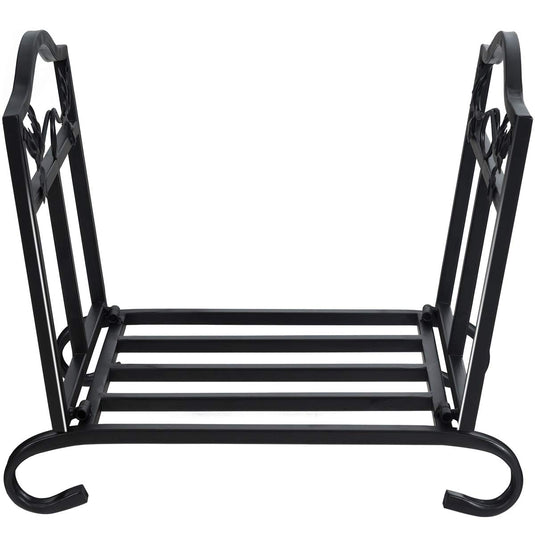 Goplus Foldable Firewood Log Rack, Wrought Iron Firewood Storage Carrier - GoplusUS